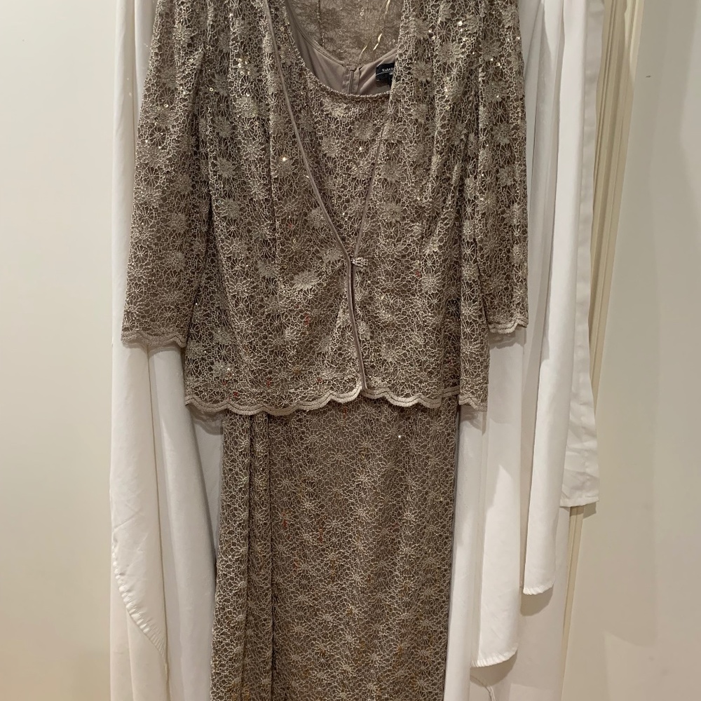 Gold Sequins Two Piece Gown